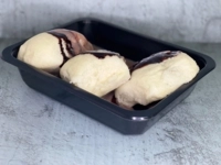 Parené buchty s čokoládovou plnkou 3 ks, vanilkový puding (zvľáľť)